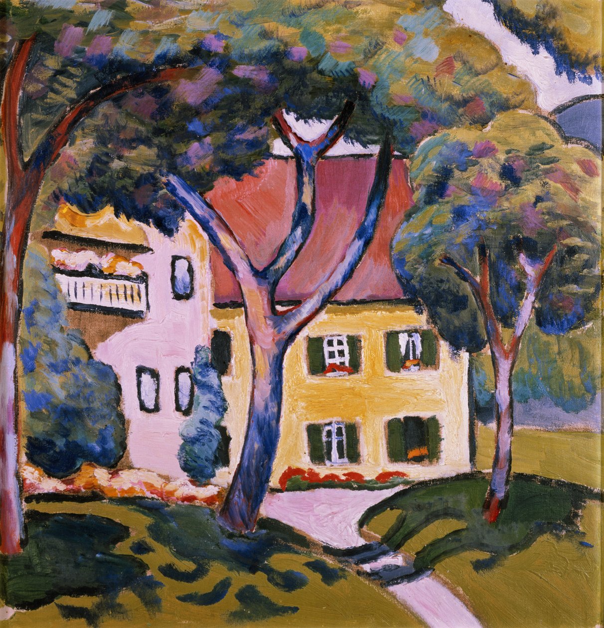House in a Landscape  by August Macke