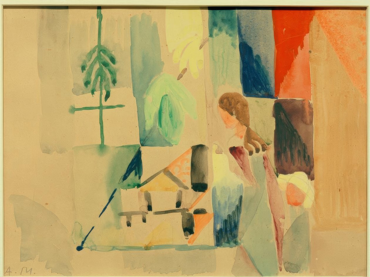 Sebze dükkanında çocuklar II by August Macke