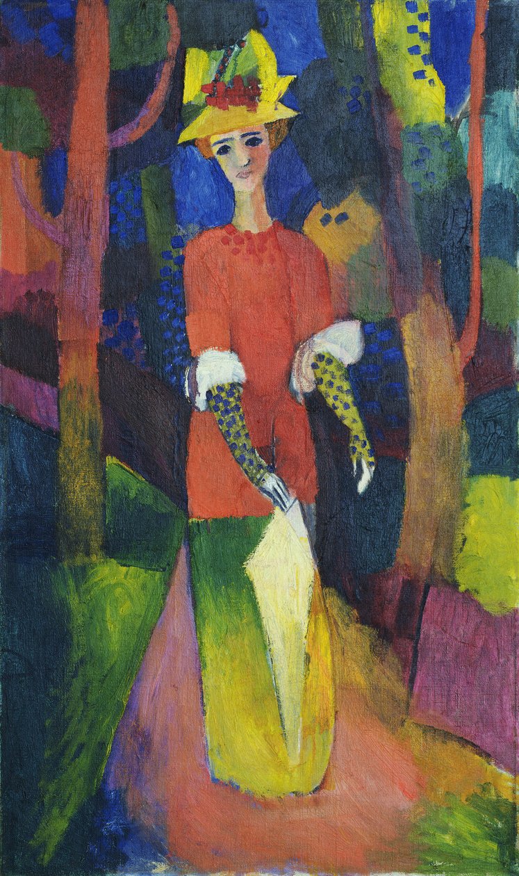 Bayan bir parkta by August Macke