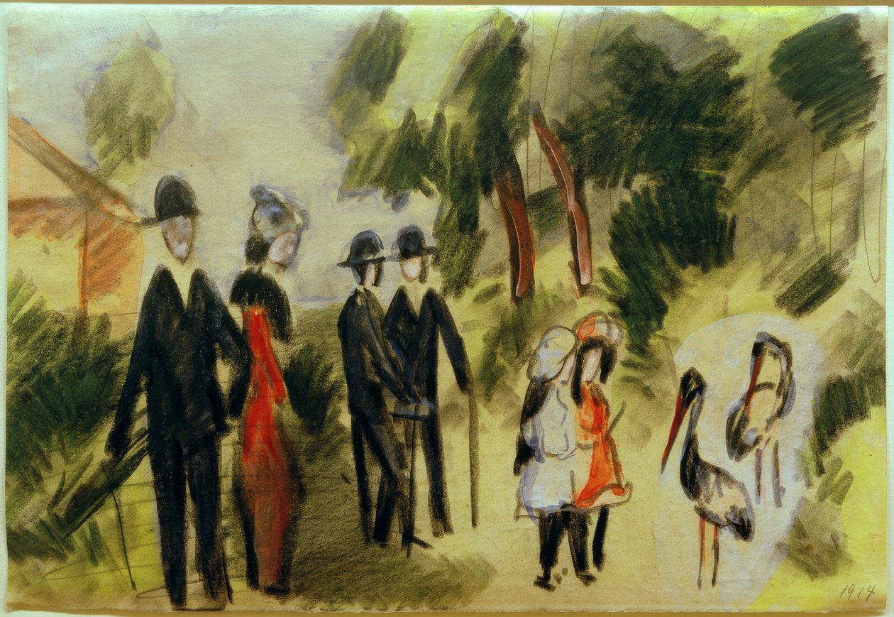 balıkçıllar tarafından insanlar by August Macke