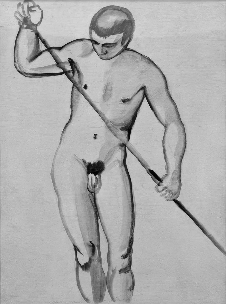 Erkek Çıplak (Kalıkçı) by August Macke