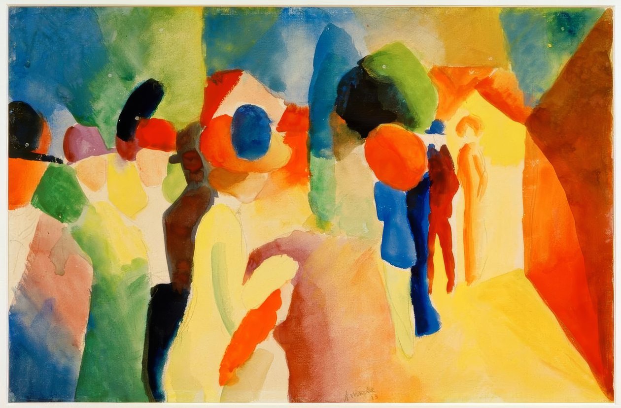Sarı bir ceketle by August Macke