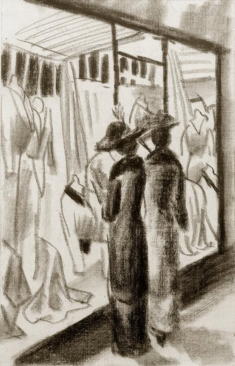 Çarşıda moda mağazası by August Macke