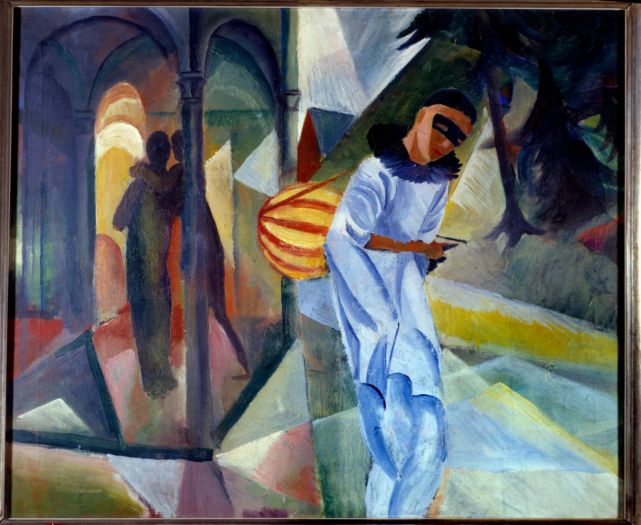Pierrot. August Macke (1887-1914) tarafından yapılan boyama by August Macke