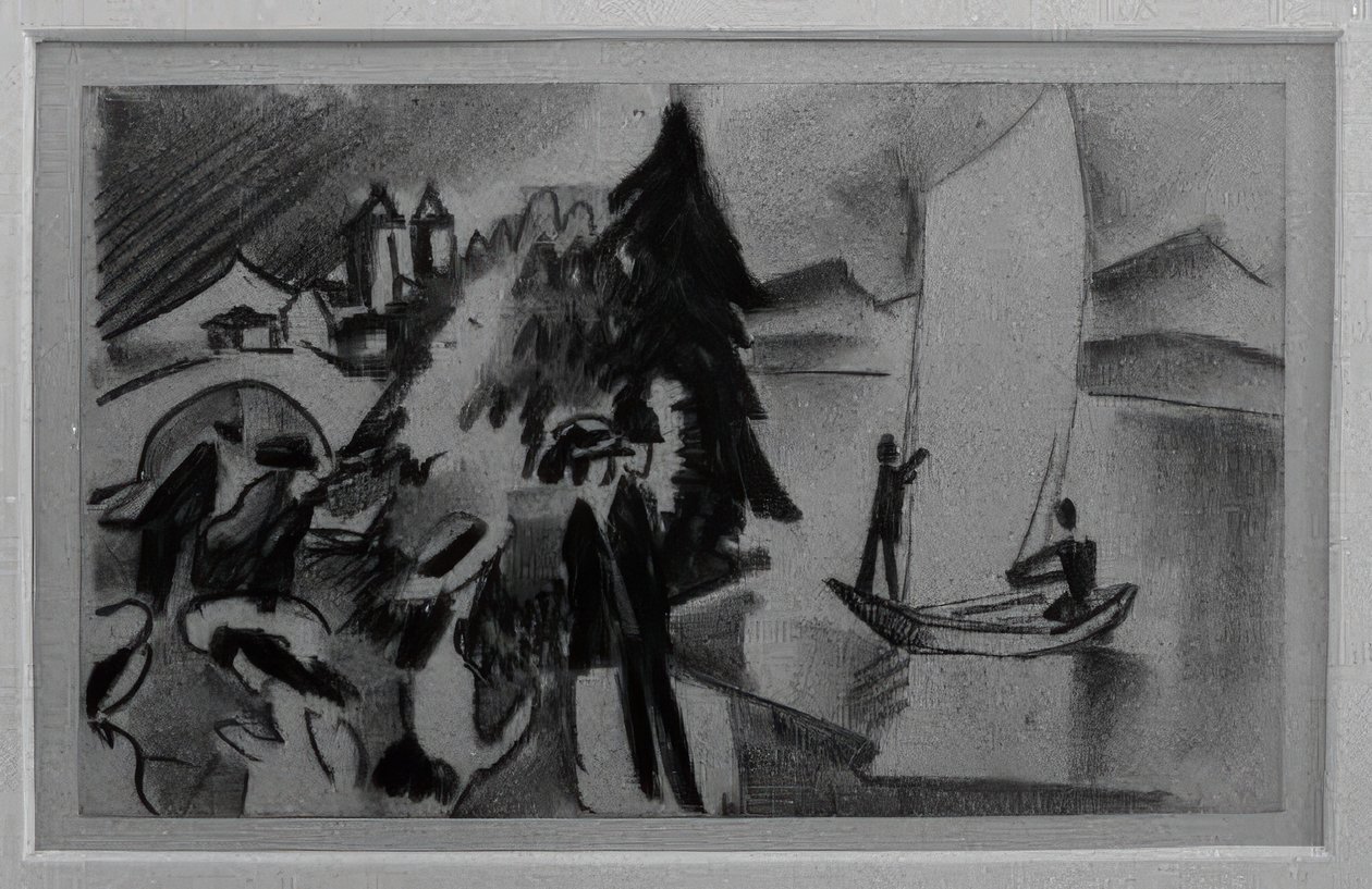 Sarı Yelkenler Üzerine Çalışma by August Macke