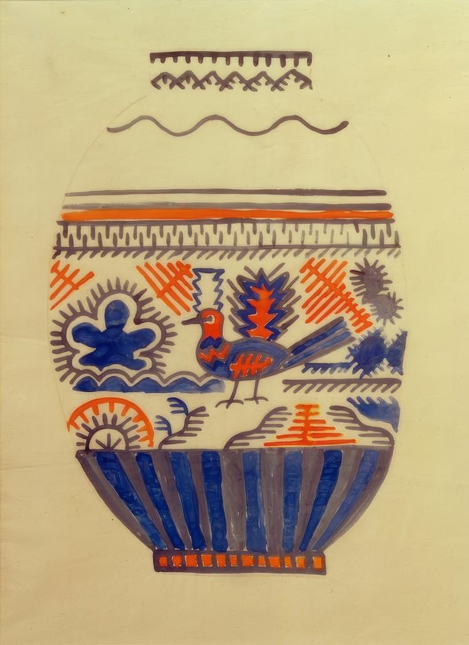 Kuş I ile vazo by August Macke