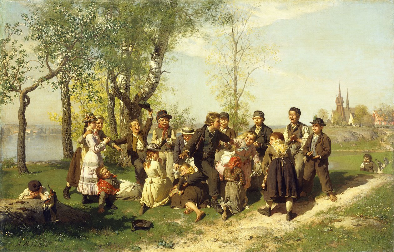 Oyun oynayan çocuklar, by August Malmström