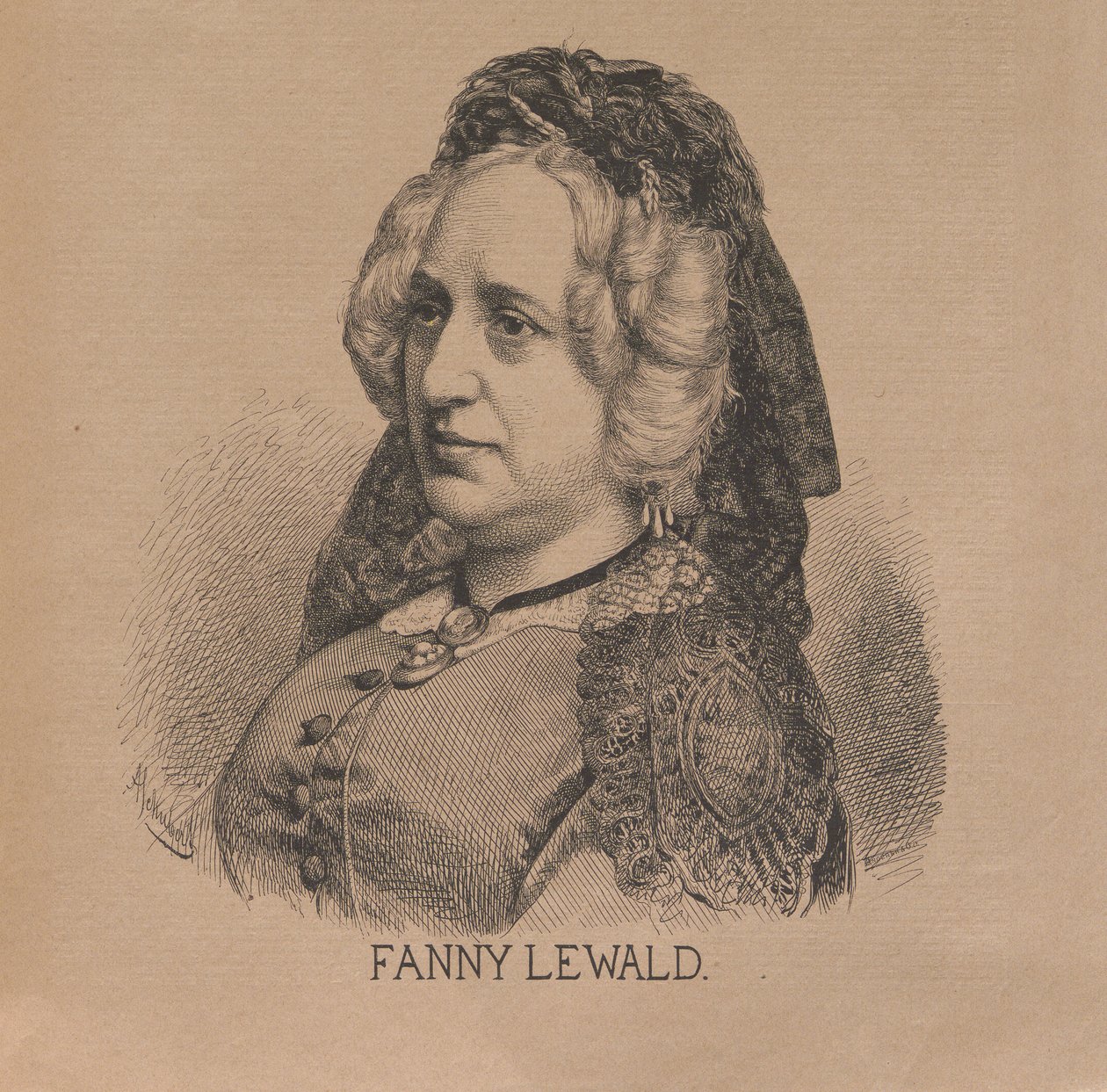 Yazar Fanny Lewald 1811-1889, 1879. by August Schubert
