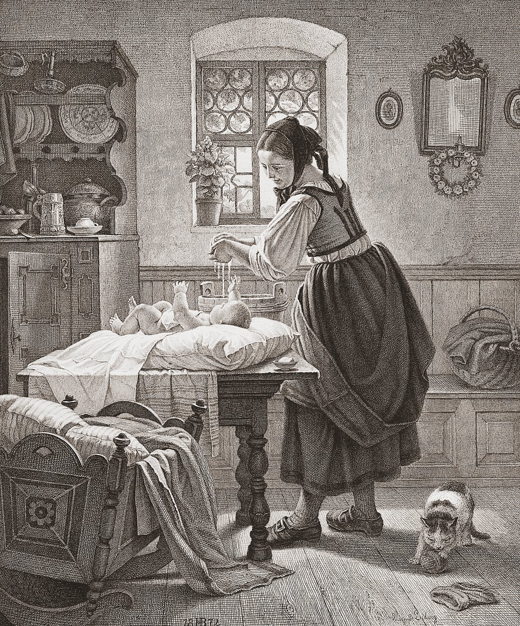Tuvalet. 19. yüzyıl çocuk bakımı. by Augusta Ludwig