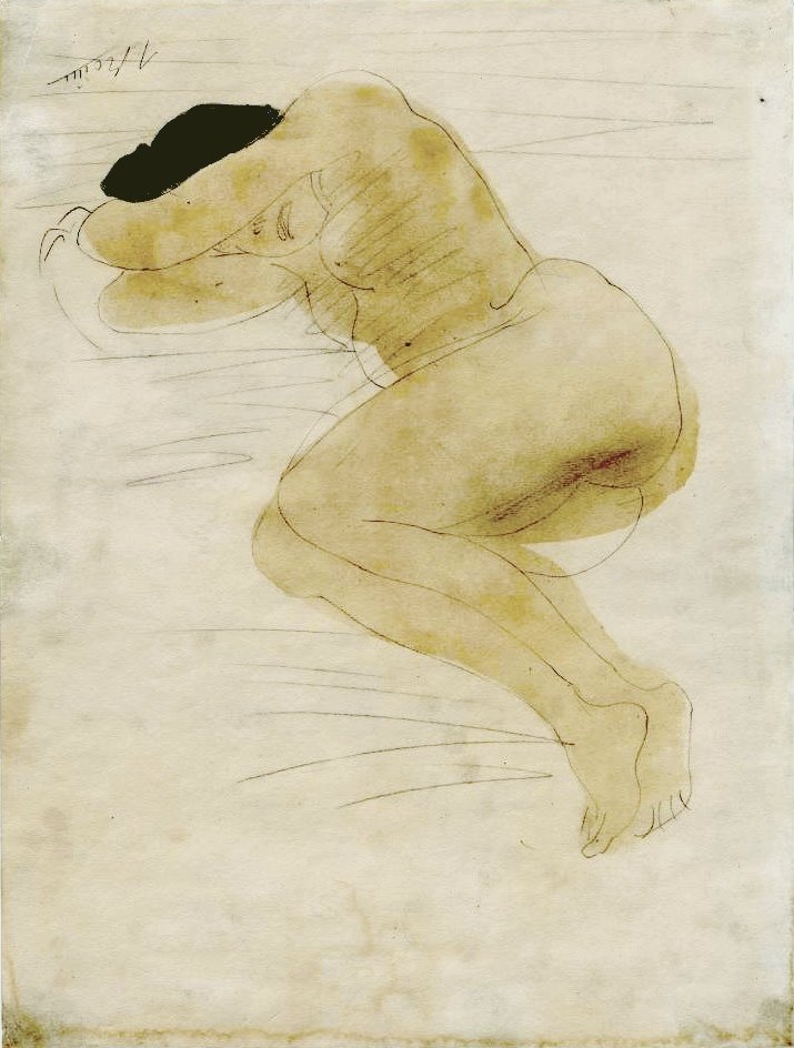 uzanmış kadın. by Auguste Rodin