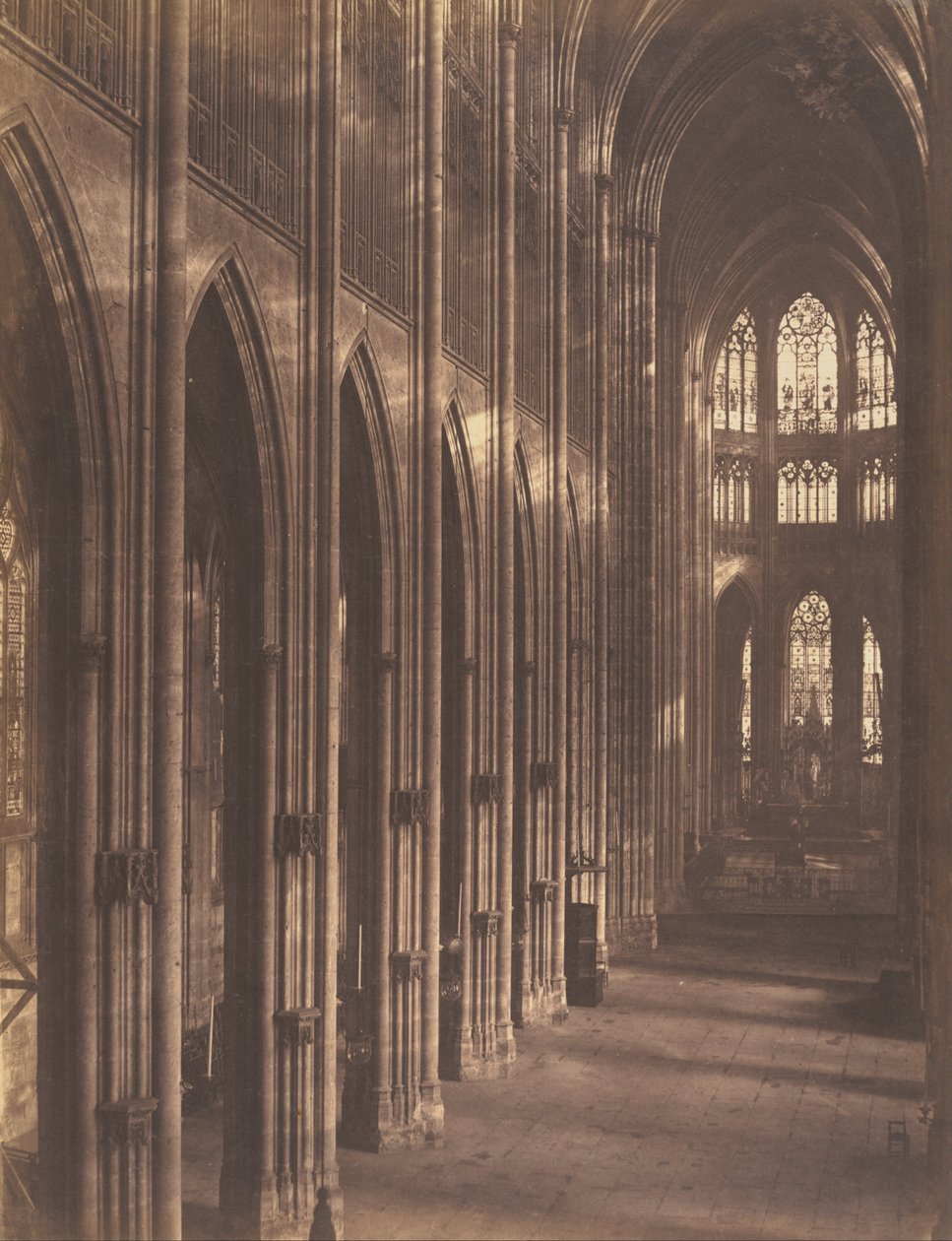 Rouen, Saint-Ouen kilisesinin içi by Auguste Rosalie Bisson