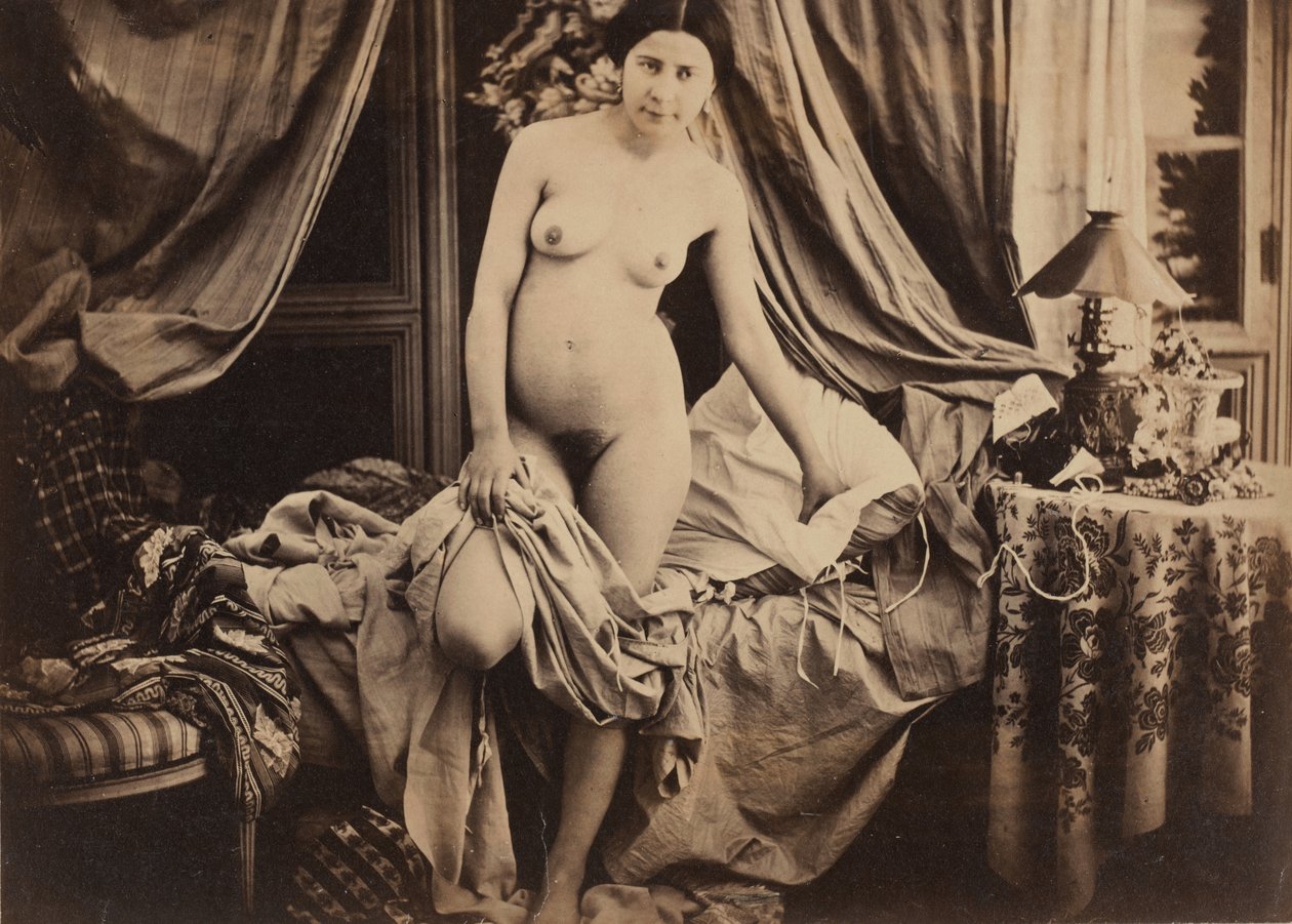 [Yatağın Yanında Çıplak Ayakta], yakl. 1854. by Auguste Belloc