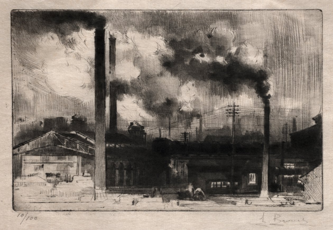 Creusot Works'te: Smokestacks by Auguste Brouet