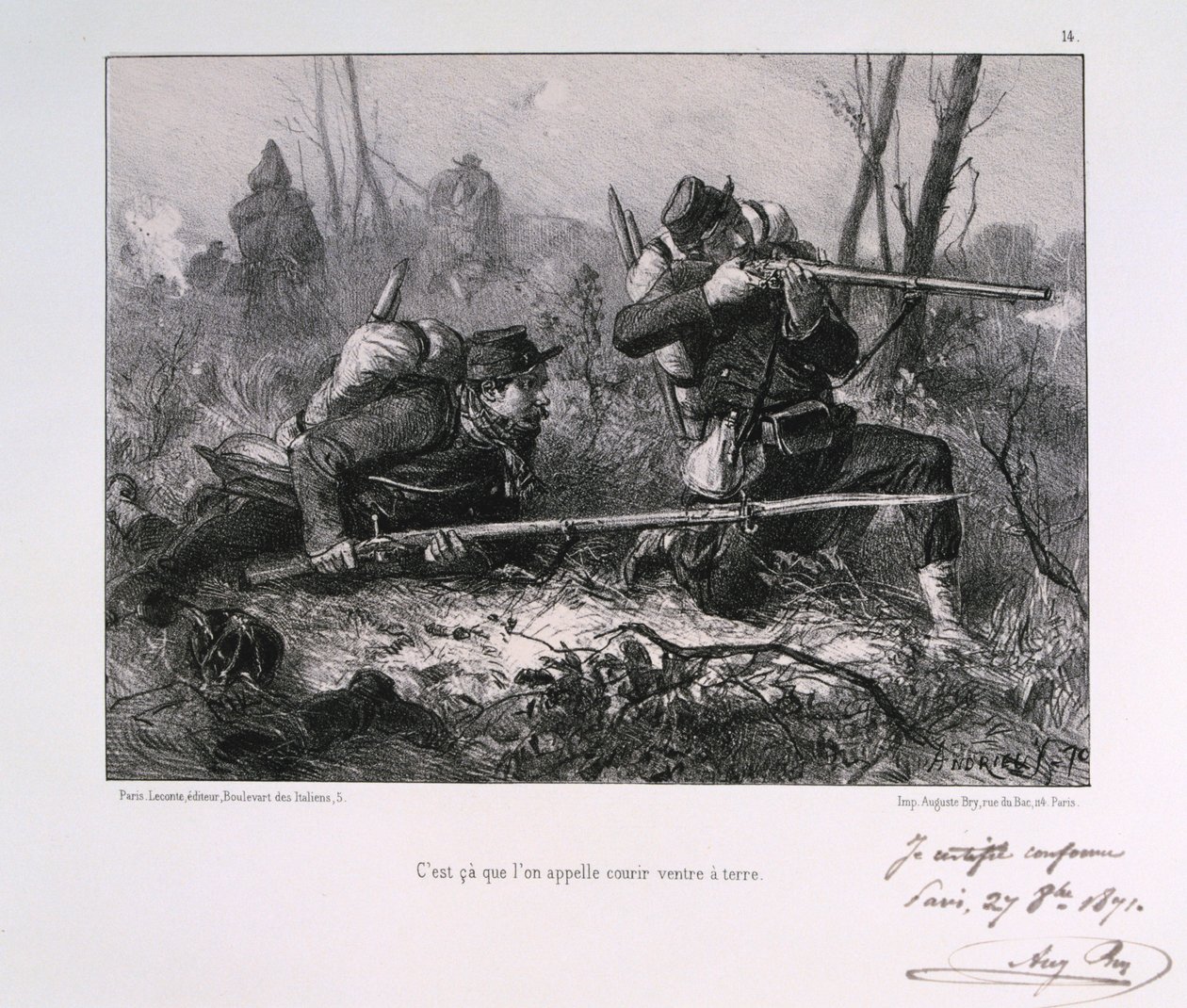 Fransız askerleri, Paris Kuşatması, 1871 by Auguste Bry