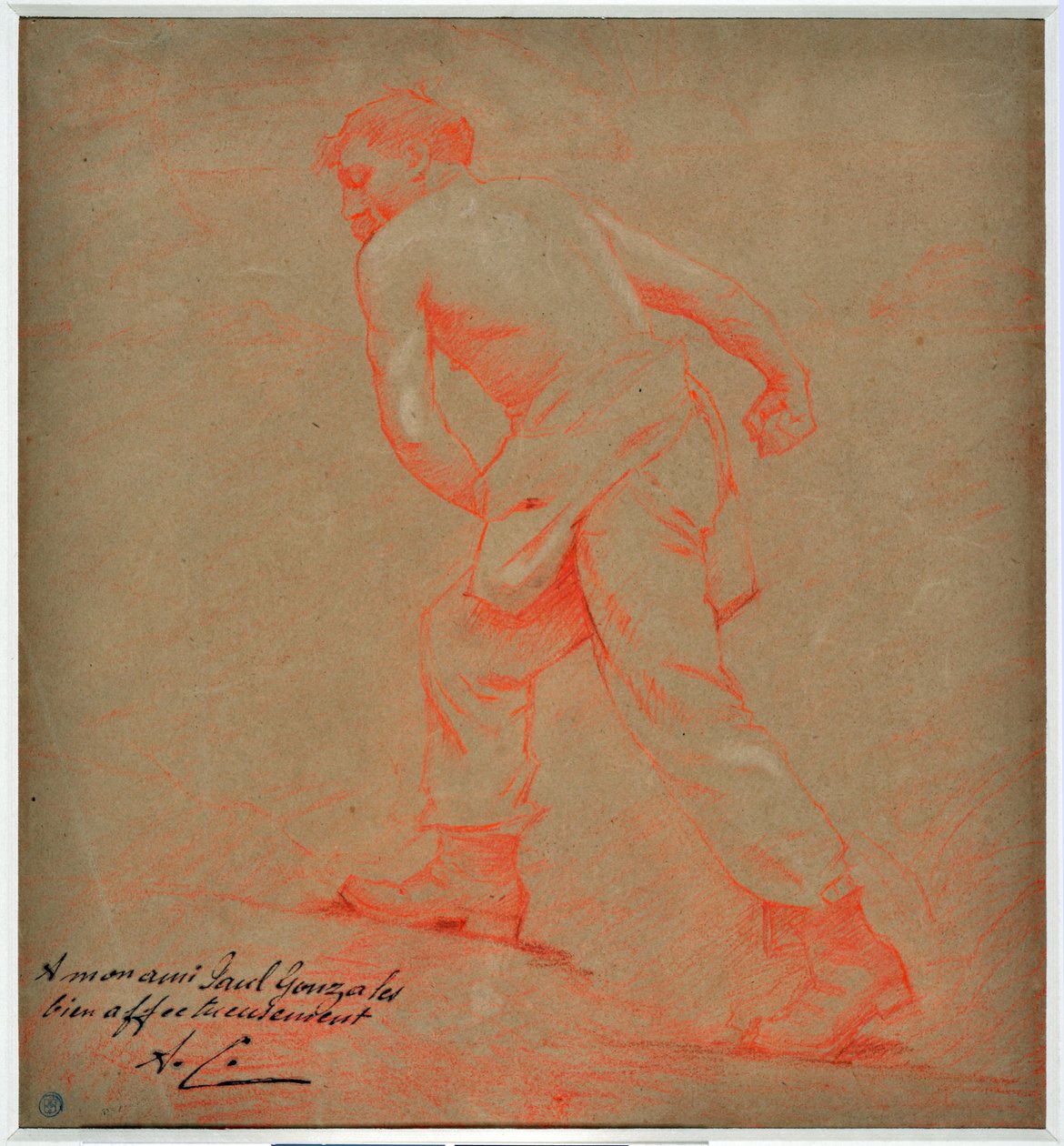 Auguste Carli (1868-1930) tarafından Le sower Çizimi by Auguste Carli