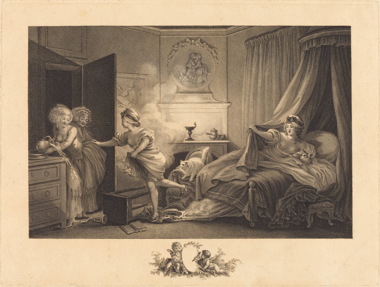 gömleğim yanıyor by Auguste Claude Simon Legrand after Jean Honoré Fragonard
