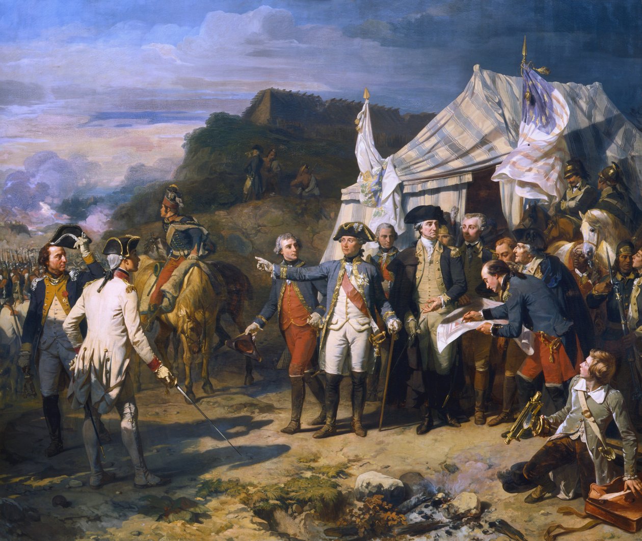 Yorktown Kuşatması, 1781 c1836 by Louis Charles Auguste Couder