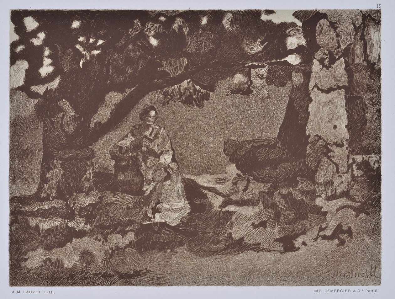 Kuyudaki Kadın (çizim) by Auguste Lauzet