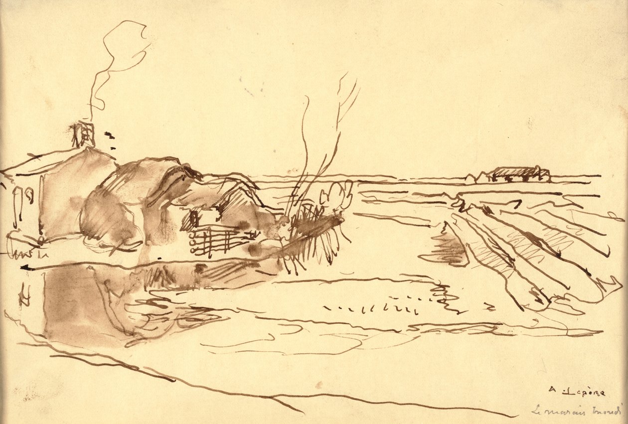Manzara (kağıt üzerine mürekkep) by Auguste Lepere