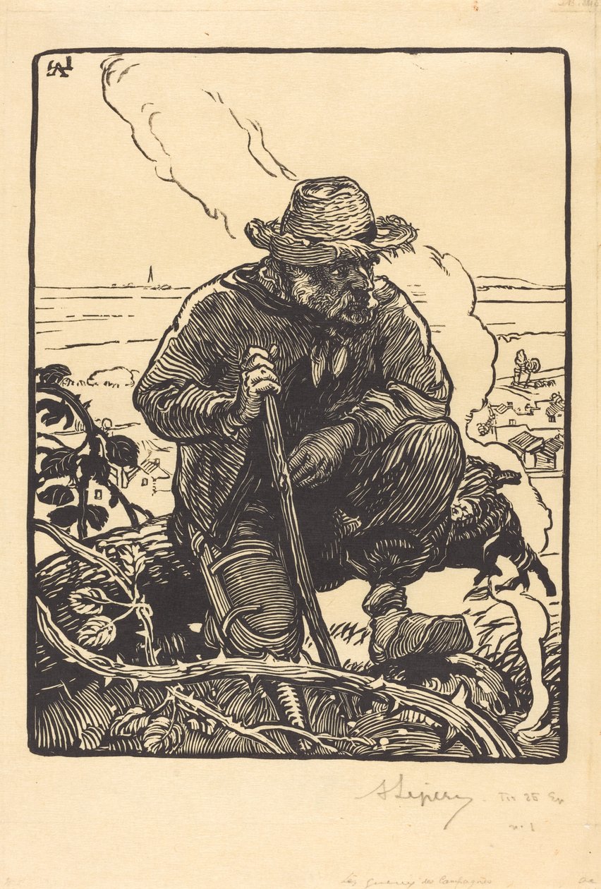 Kırsalın dilenci by Auguste Lepere