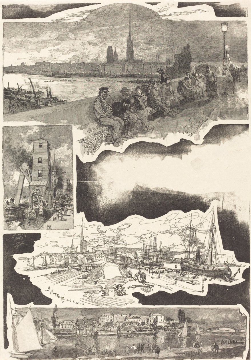 Rouen, 1888. by Auguste Lepere