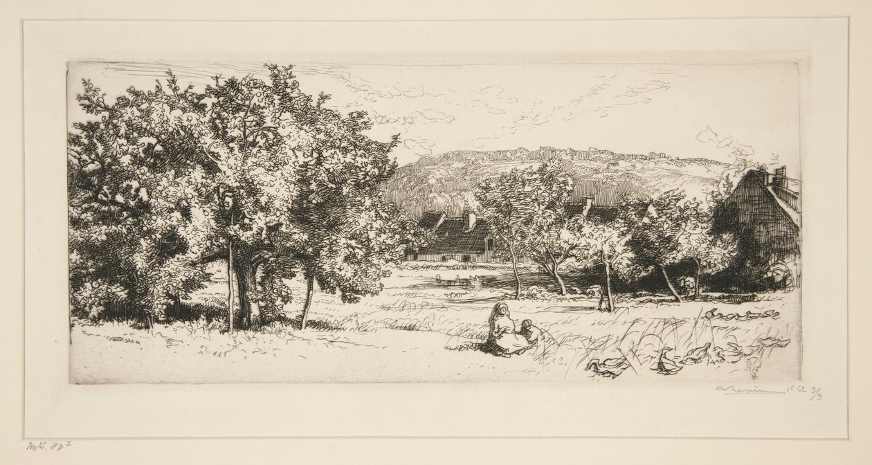 Villeneuve-sur-Bellot Köyü (Seine-et-Marne) by Auguste Lepere