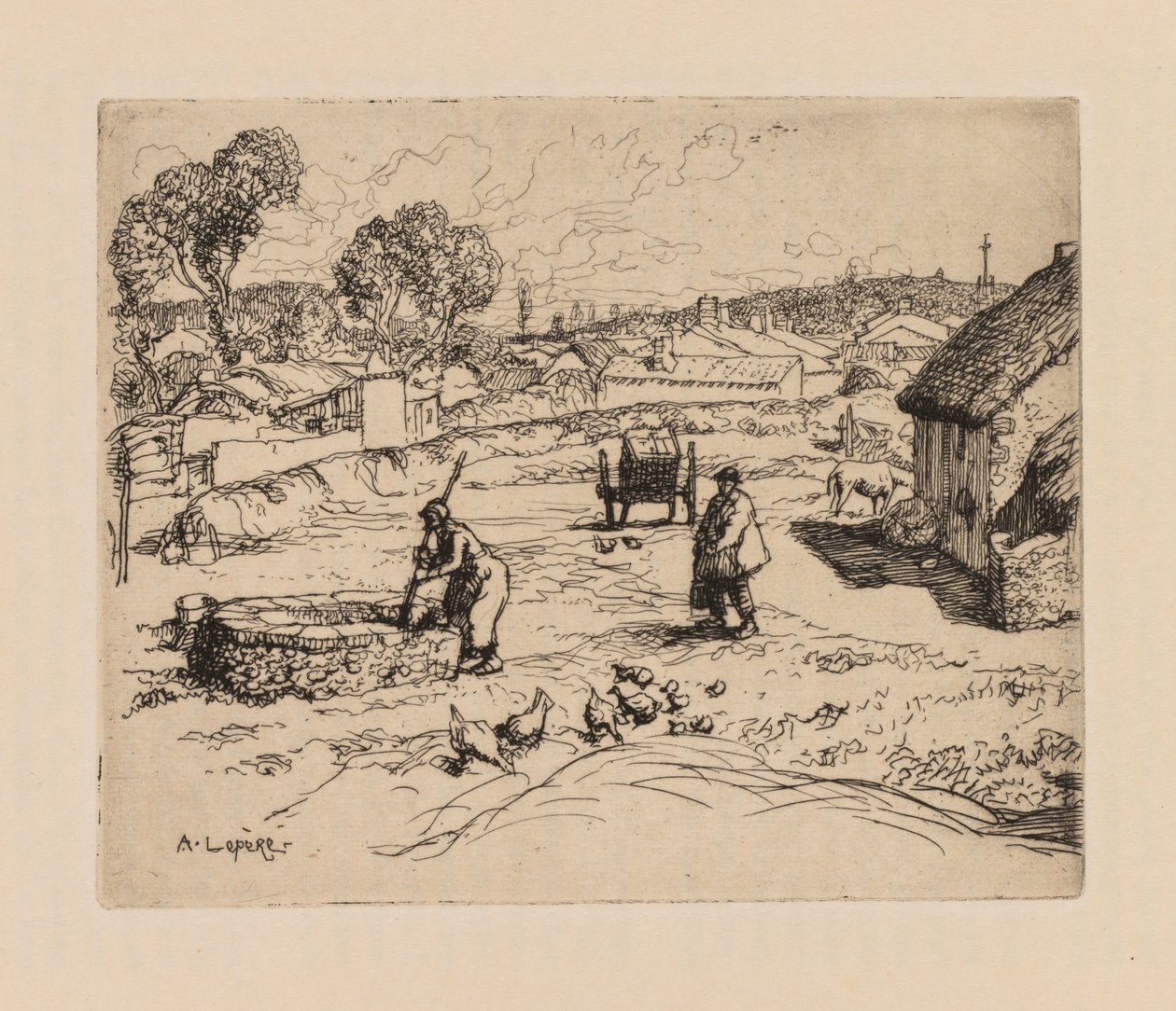 Auguste Lepère: La Masure (Vendèe) by Auguste Louis Lepère