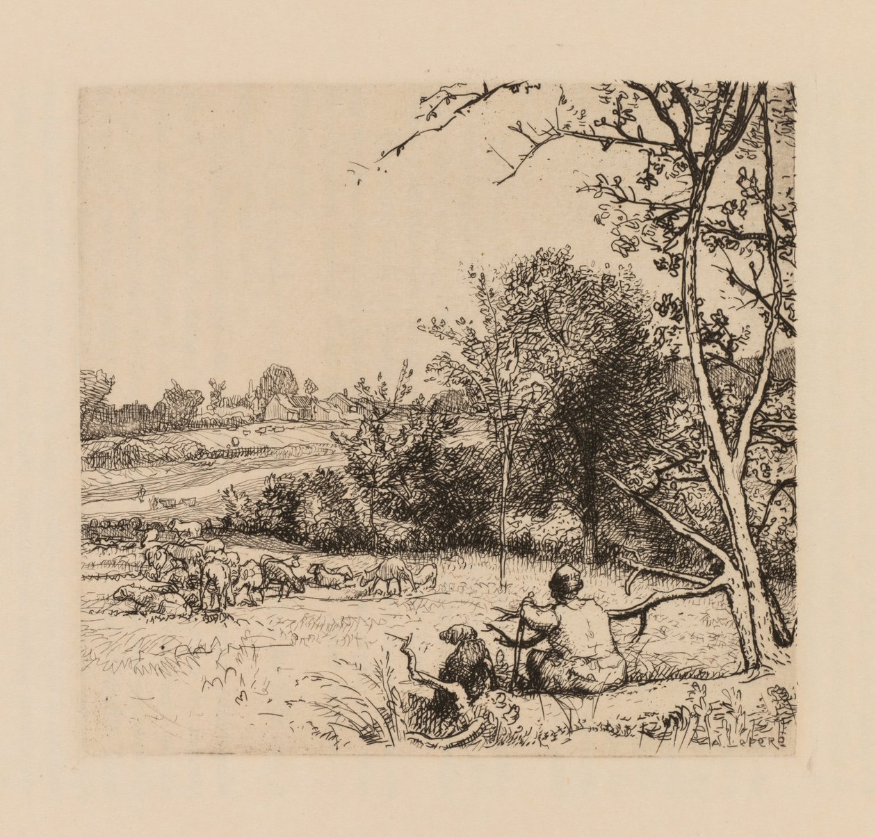 Auguste Lepère: Devrilmiş elma ağacı (Picardy) by Auguste Louis Lepère