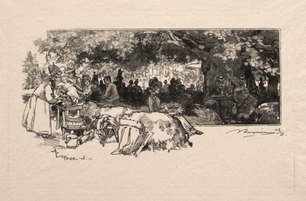 Mere Pihard Kantini, 1888. by Auguste Louis Lepère