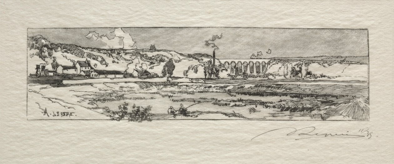 Issy les Moulineaux Gölü. by Auguste Louis Lepère