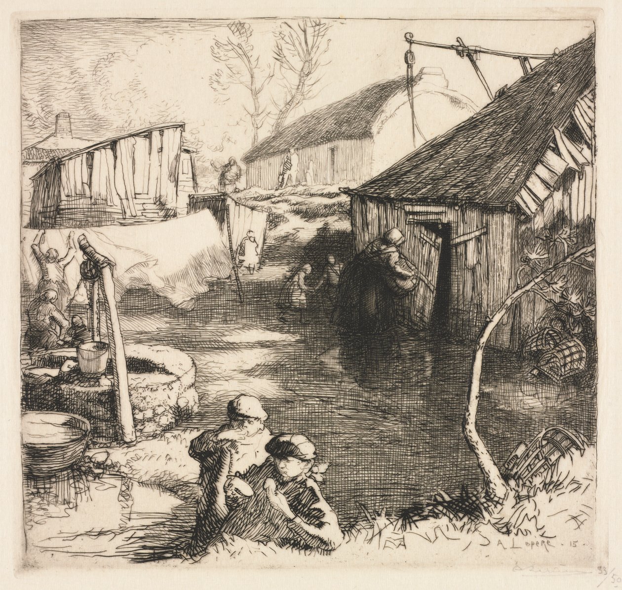 Balıkçılar Mahallesi (Saint-Jean-de-Monts) by Auguste Louis Lepère