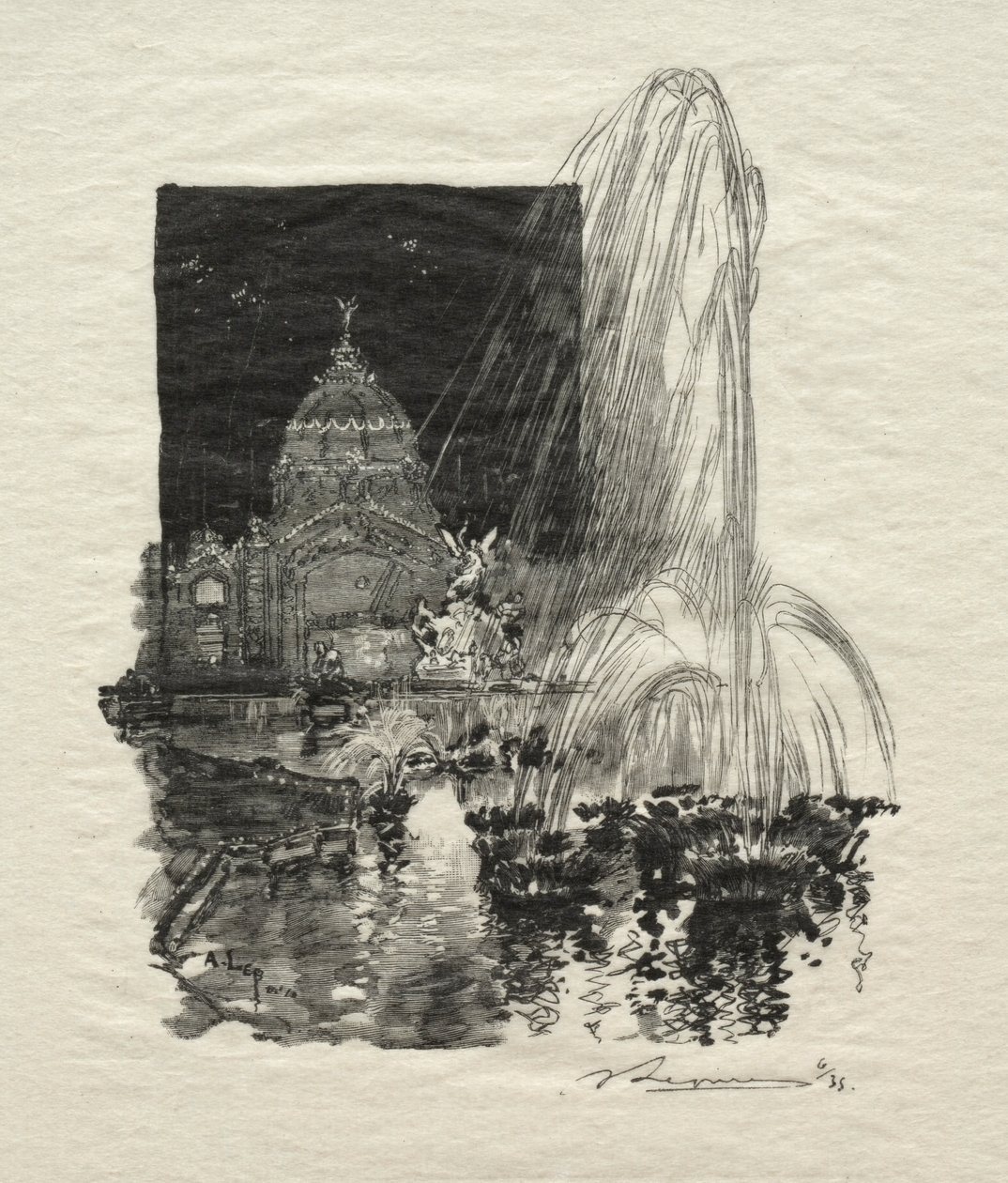 Aydınlık Çeşmeler. by Auguste Louis Lepère