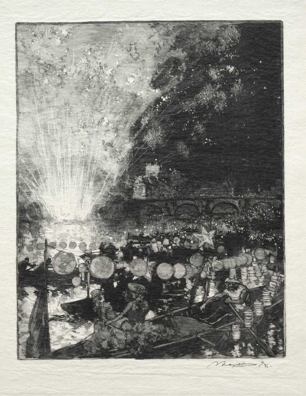 Venedik Festivali. by Auguste Louis Lepère