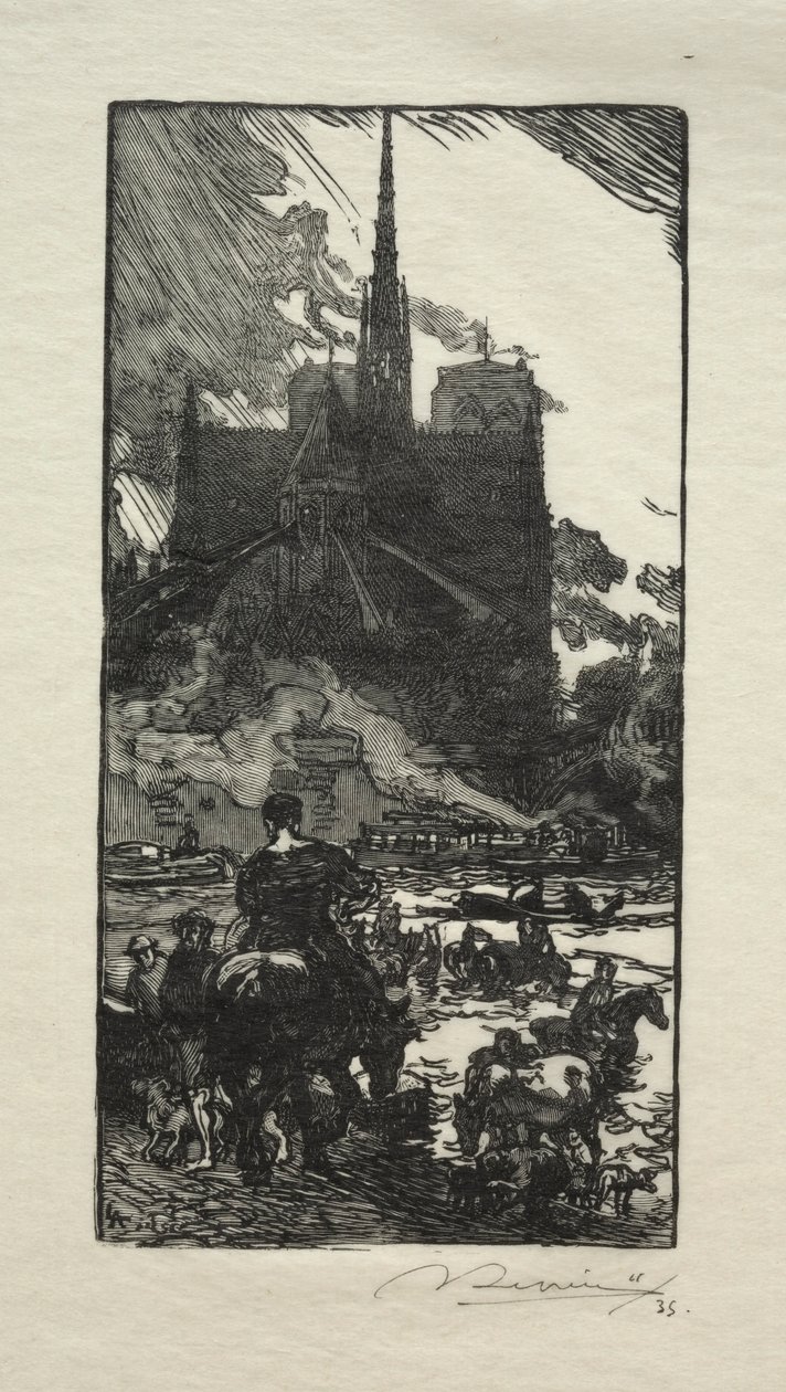 LAbreuvoir, Point St. Louis. by Auguste Louis Lepère