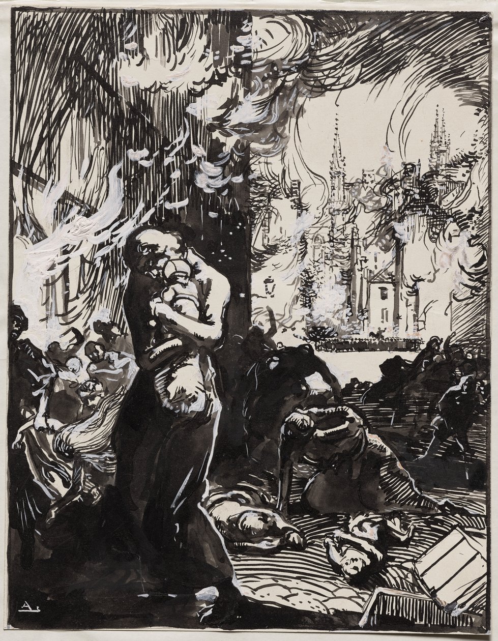 Louvain Ateşi by Auguste Louis Lepère