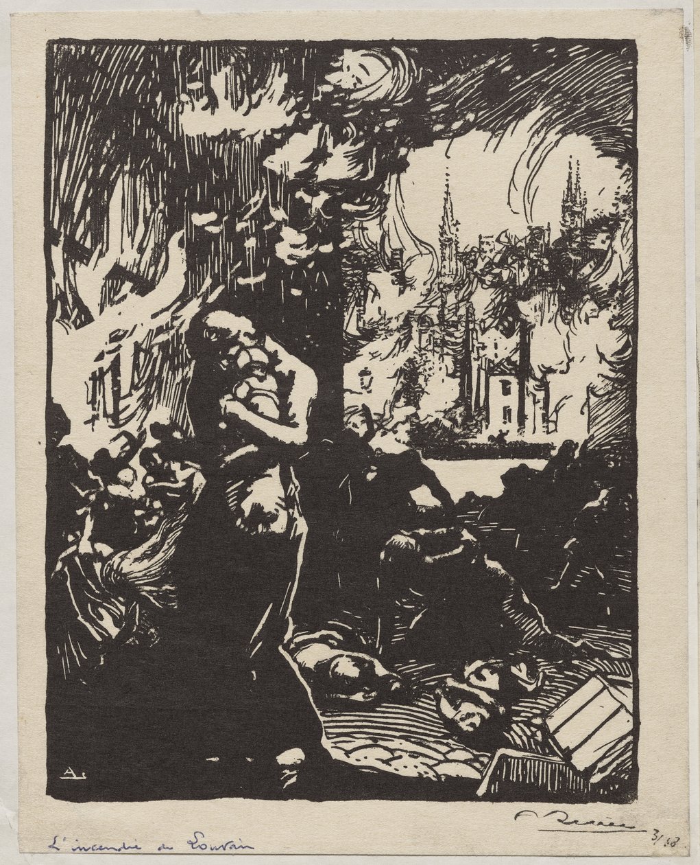 Louvain Ateşi by Auguste Louis Lepère