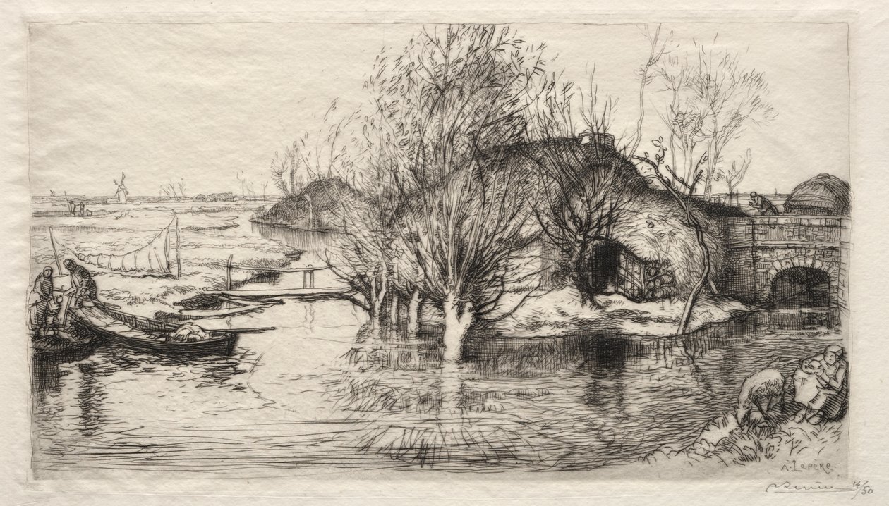 su basmış kulübe by Auguste Louis Lepère