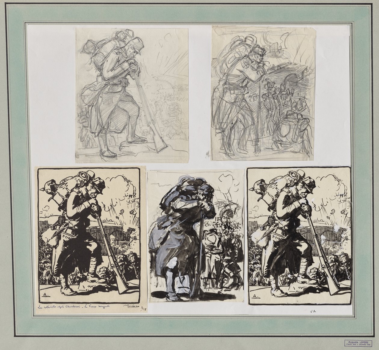 Charleroi'den Sonra Geri Çekilme... by Auguste Louis Lepère