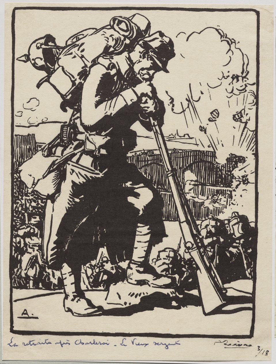 Charleroi'den Sonra Geri Çekilme... by Auguste Louis Lepère