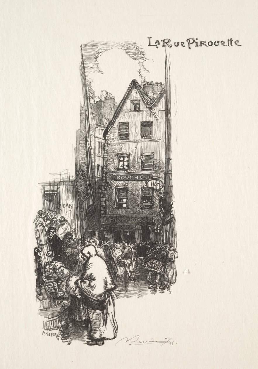 Rue Pirouette. by Auguste Louis Lepère