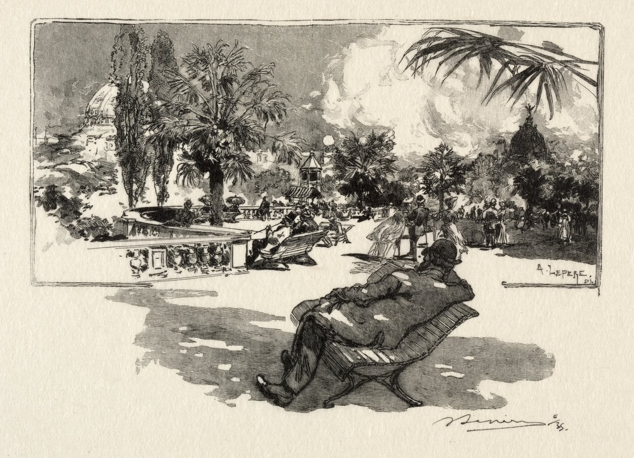 Liberal Sanatların Terası by Auguste Louis Lepère