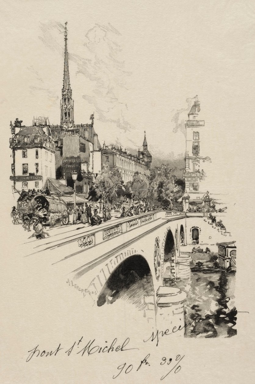Pont Saint-Michel by Auguste Louis Lepère