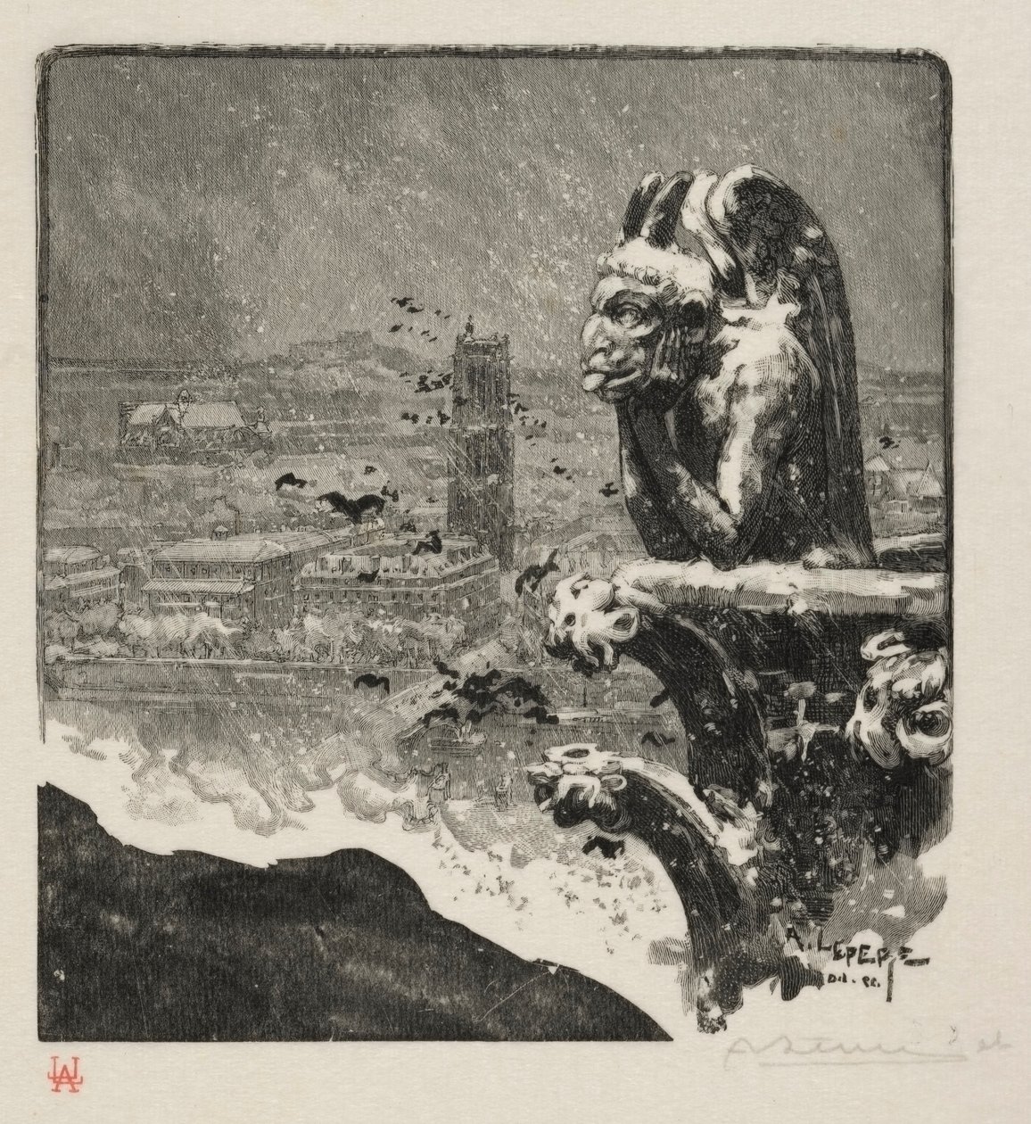 Notre Dame Stryge by Auguste Louis Lepère