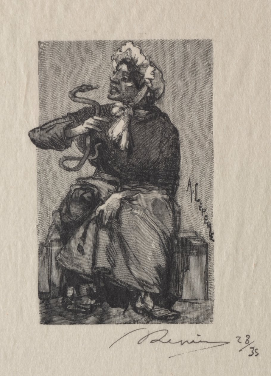 yılan tüccarı by Auguste Louis Lepère
