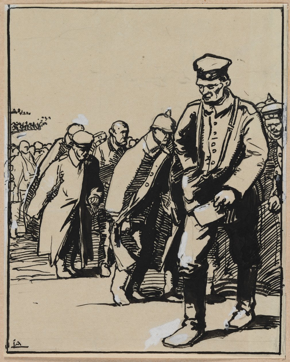 Bir grup Alman mahkumun yürüyüşü by Auguste Louis Lepère