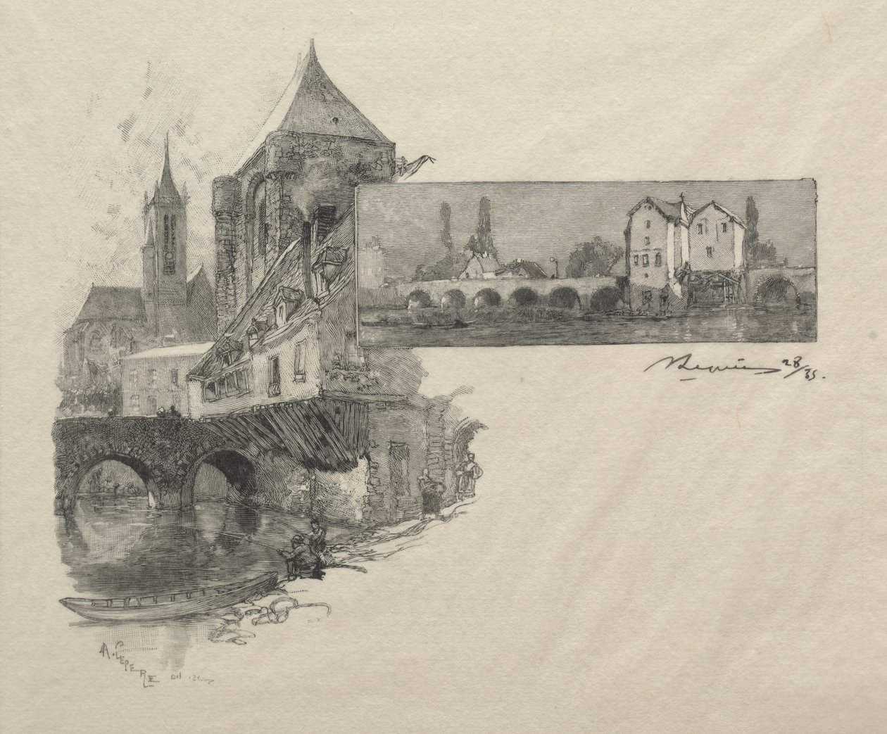 Moret - bronz değirmeni by Auguste Louis Lepère