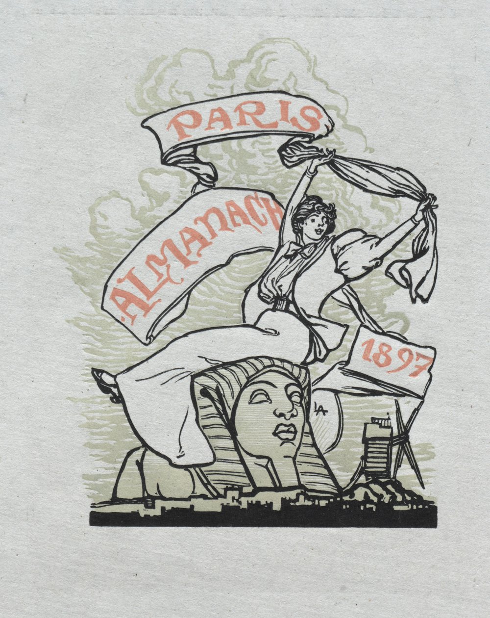 Paris Almanak, 1897: Arka Kapak, 1897. by Auguste Louis Lepère