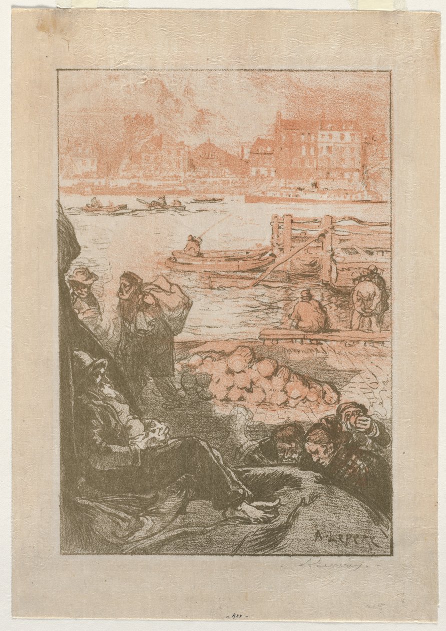 [Rıhtımdaki Köylüler, Paris] by Auguste Louis Lepère