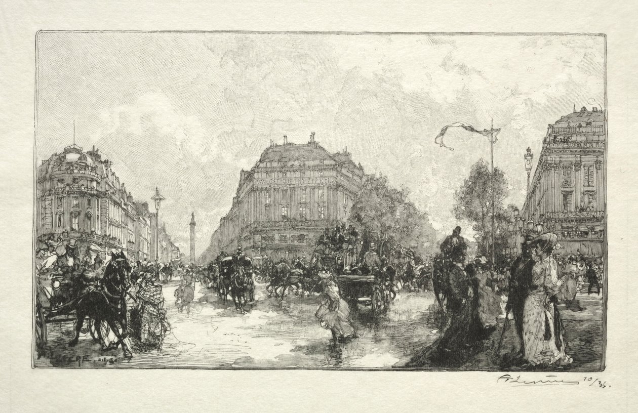 Opera Binası, 1890. by Auguste Louis Lepère