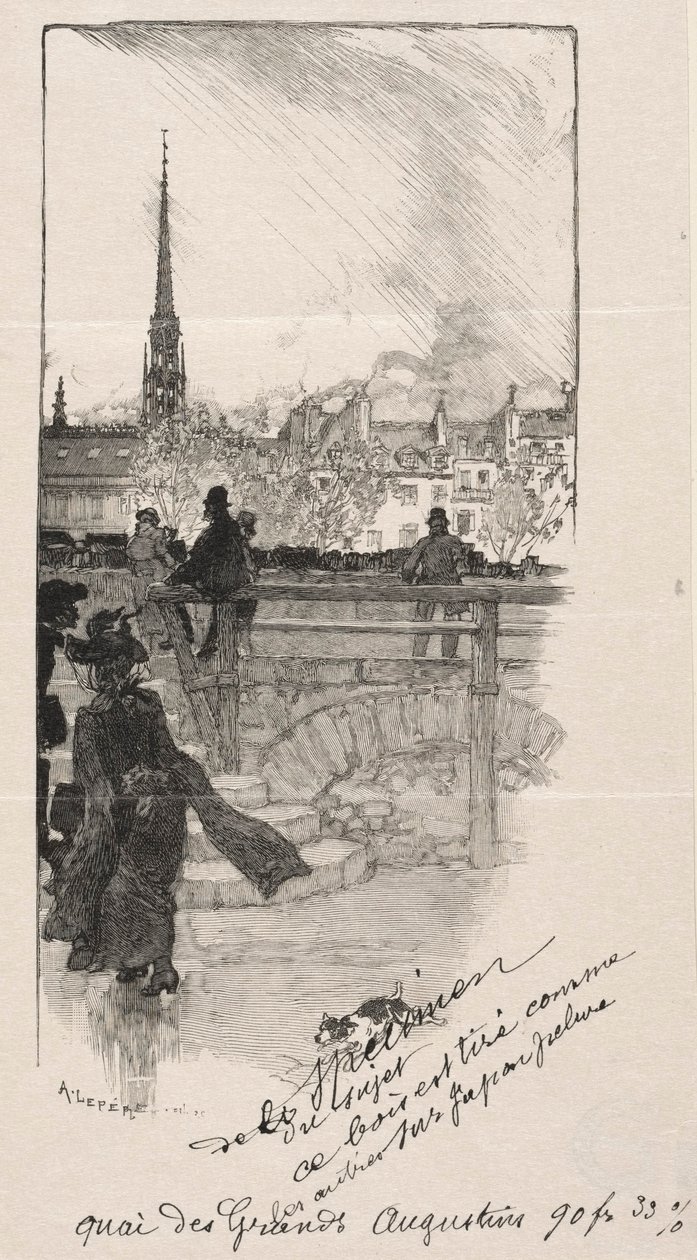 Quai des Grands Augustins. by Auguste Louis Lepère